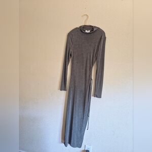 Chic Long Sleeve Gray Dress